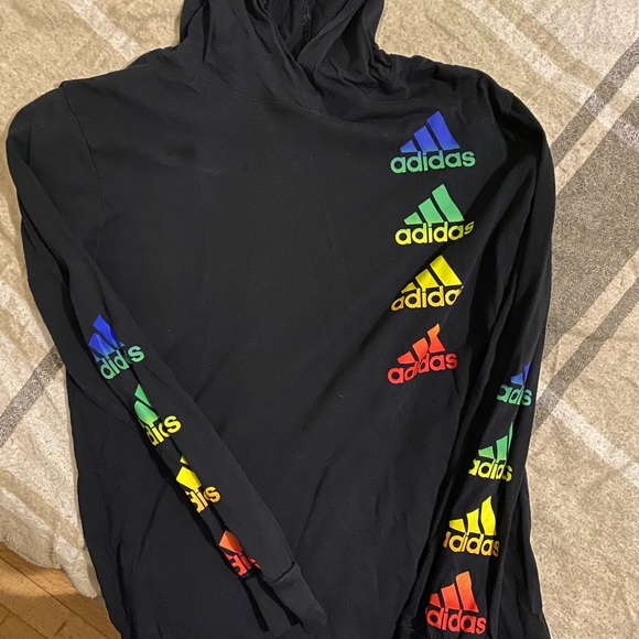 Youth Adidas hooded long sleeve tshirt